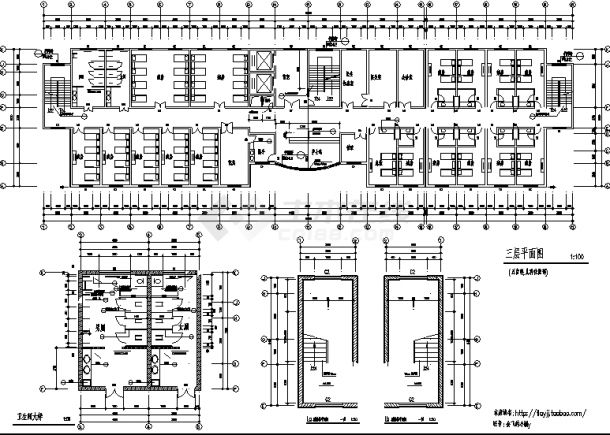 连云港医院七层住院部综合楼建筑设计施工cad图纸（含说明）-图一