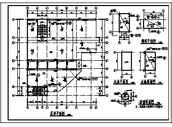 综合楼设计_某四层框架结构卫院综合楼全套建筑施工cad图纸-图二