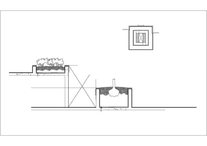 某景观广场凳池规划设计cad建筑施工详图_图1