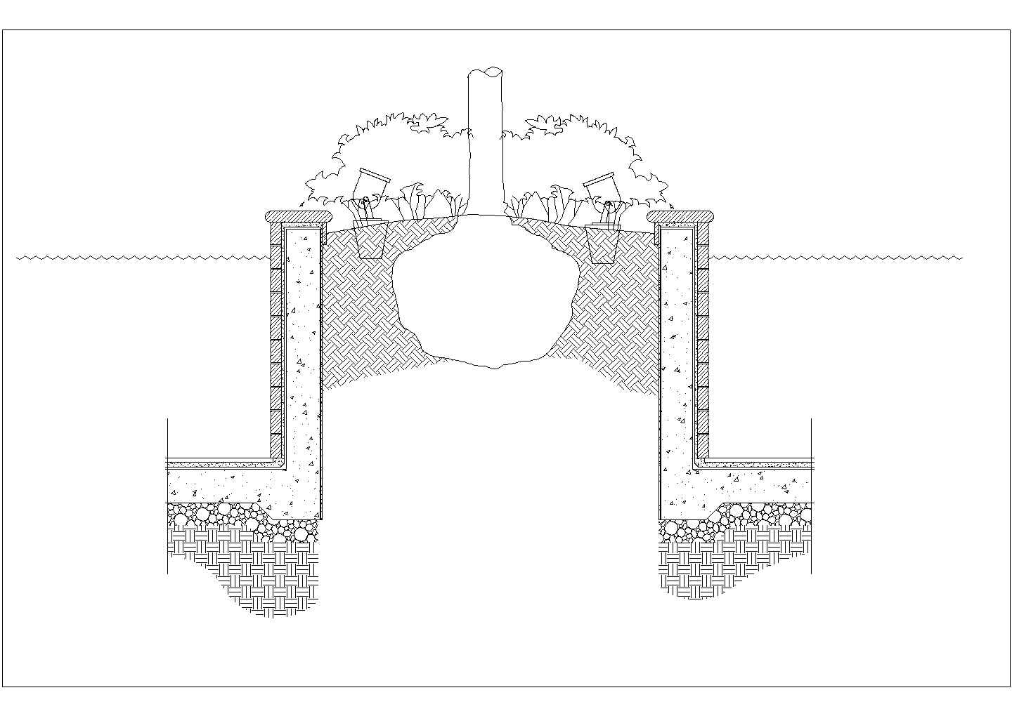 某景观凳池规划设计cad施工详图