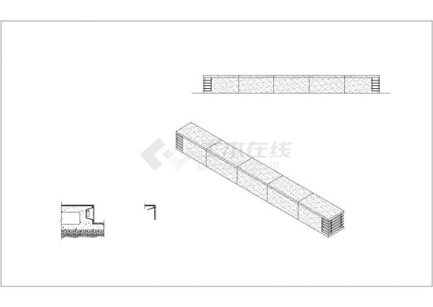 某休闲凳池规划设计cad施工详图（英文标注）-图一