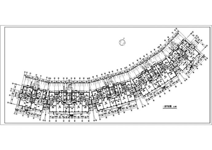 徐州市某小区1.4万平米四栋联排式砖混结构住宅楼全套建筑设计CAD图纸_图1
