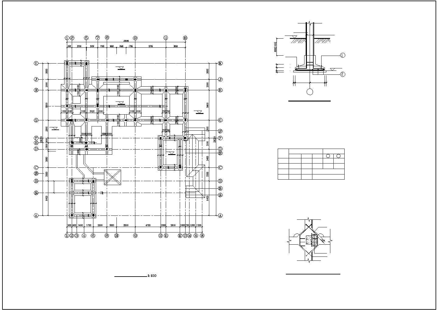  某二层仿古别墅CAD建筑结构施工图