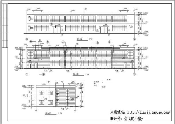 长55米 宽20米 2层2249.8平米厂房建筑cad施工图-图二