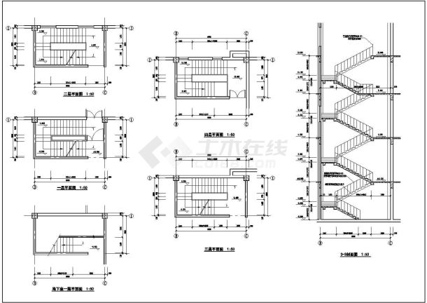 某小区超市CAD建筑施工图纸-图一