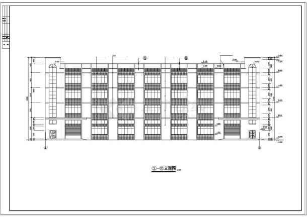 长61.6米 宽22.8米 5层6739平米厂房建筑设计cad方案图-图一
