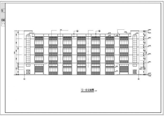 长61.6米 宽22.8米 5层6739平米厂房建筑设计cad方案图_图1