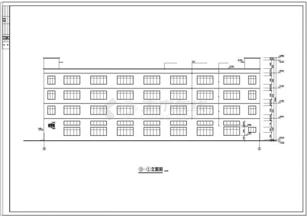 长61.6米 宽22.8米 5层6739平米厂房建筑设计cad方案图-图二