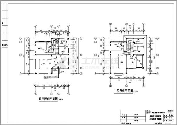 广东地区三层别墅电气CAD基础套图-图二