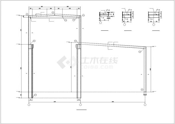 【最新】某生产厂房钢结构建筑设计方案CAD图纸-图二
