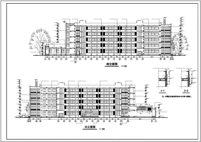 某教学楼全套建筑设计CAD施工图纸_图1