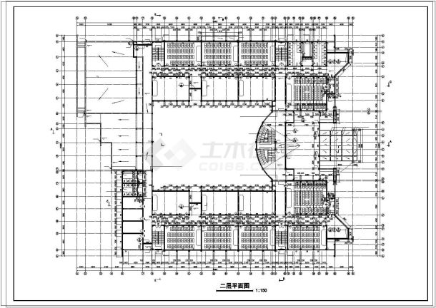 某教学楼全套建筑设计CAD施工图纸-图二