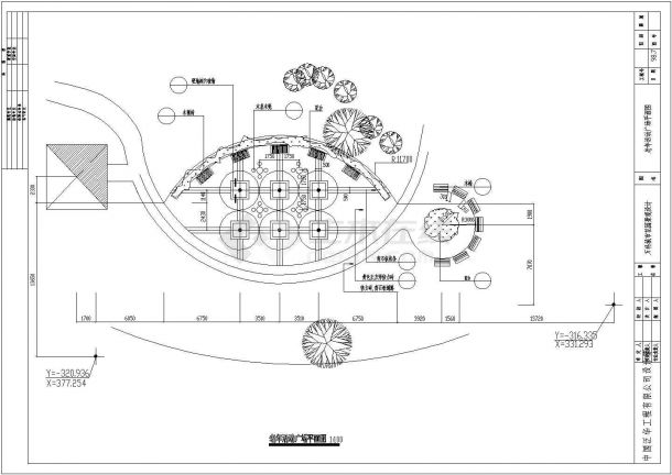 某老年活动广场绿化规划设计cad详细施工图（甲级院设计）-图二