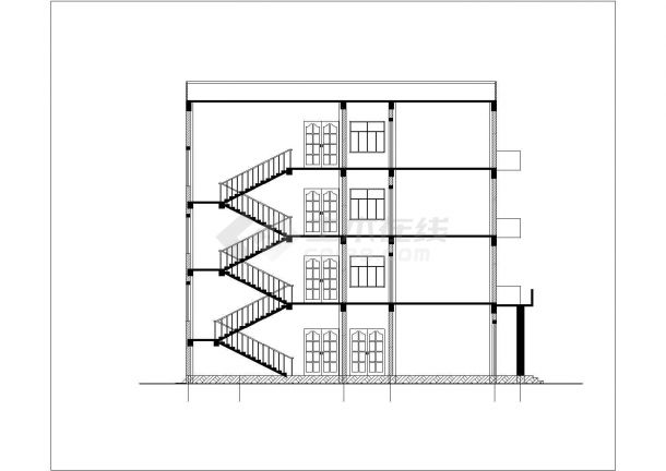 郑州某大学4500平米4层框架结构行政办公楼全套建筑结构设计CAD图纸-图一