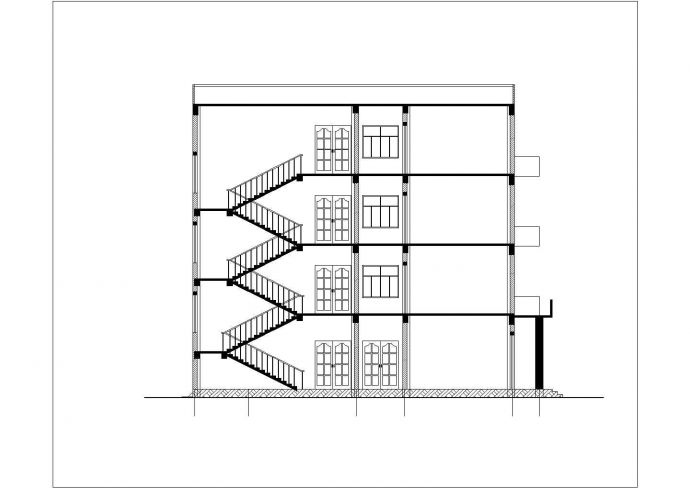 郑州某大学4500平米4层框架结构行政办公楼全套建筑结构设计CAD图纸_图1