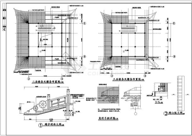 某文昌阁古建筑CAD景观设计施工图-图二