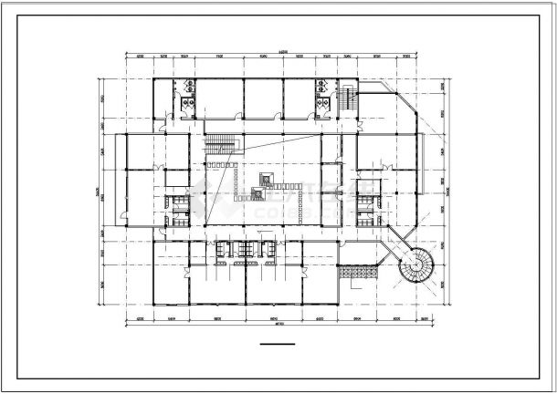 九班幼儿园+社区服务中心建筑设计CAD图-图二