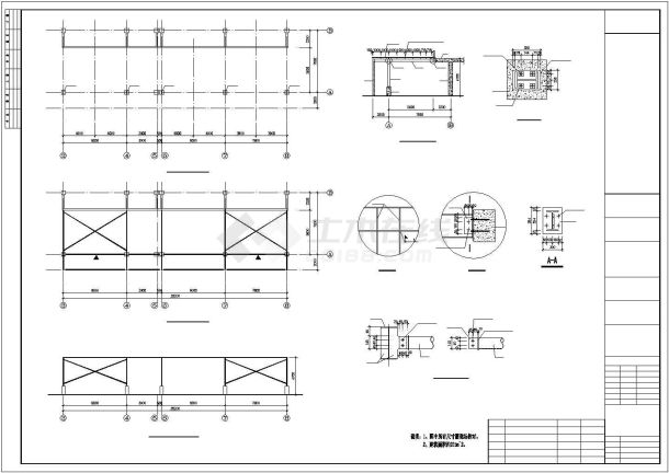 某灯饰家居广场钢结构CAD设计施工图-图一