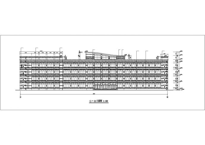 扬州某大学9500平米四层框架结构教学综合楼建筑设计CAD图纸_图1
