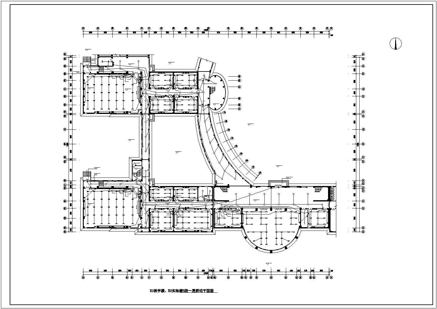 南昌市某高校五层框混结构教学实验楼电气系统设计CAD图纸
