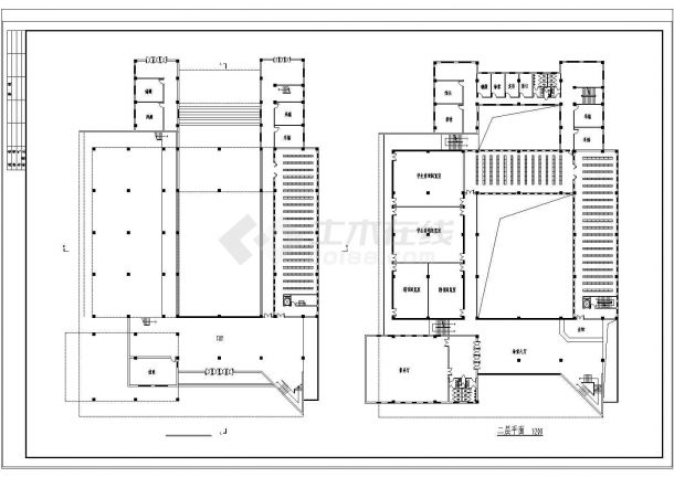 某高校图书馆建筑方案设计CAD图纸-图二