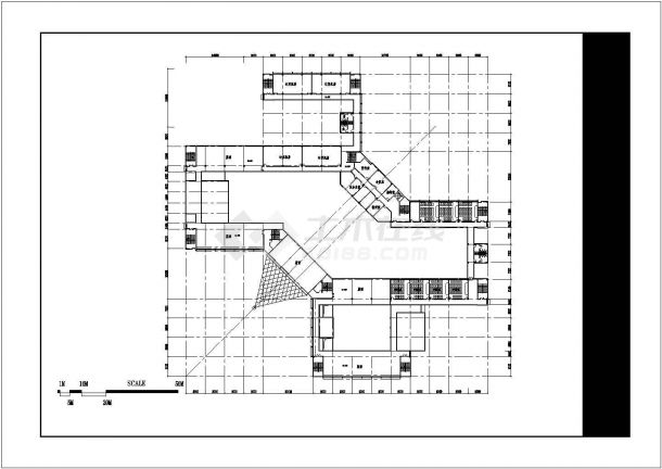 福州市某专科学校1.3万平米6层框架结构教学楼建筑设计CAD图纸-图二