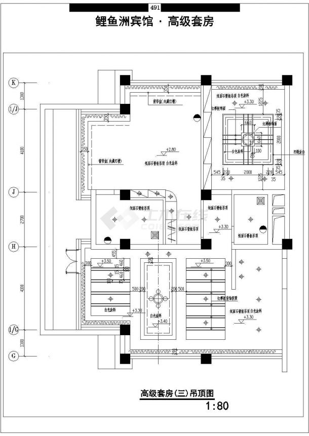 温州市人民路临街6500平米五层商务宾馆内部全套装修设计CAD图纸-图一