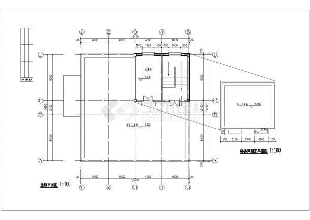 长白山景区某1900平米4+1层砖混结构连锁旅馆平立剖面设计CAD图纸-图二