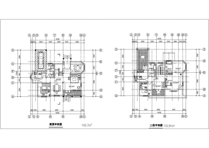 某地经典现代住宅建筑设计CAD图（共4张）_图1