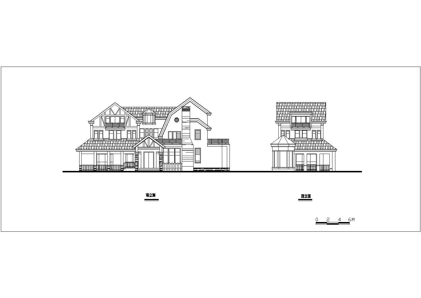 某地小型别墅经典户型建筑CAD图（共5张）