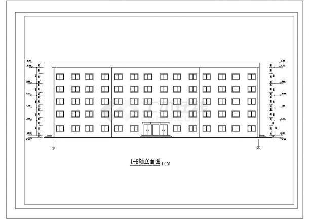 唐山市某综合医院4千平米5层框架结构办公楼建筑结构设计CAD图纸-图一