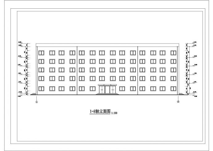 唐山市某综合医院4千平米5层框架结构办公楼建筑结构设计CAD图纸_图1