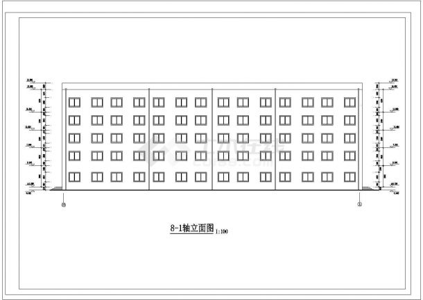 唐山市某综合医院4千平米5层框架结构办公楼建筑结构设计CAD图纸-图二
