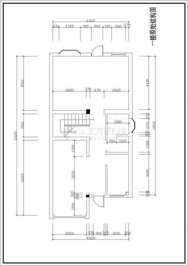 三层小型别墅室内装修设计cad方案图-图一