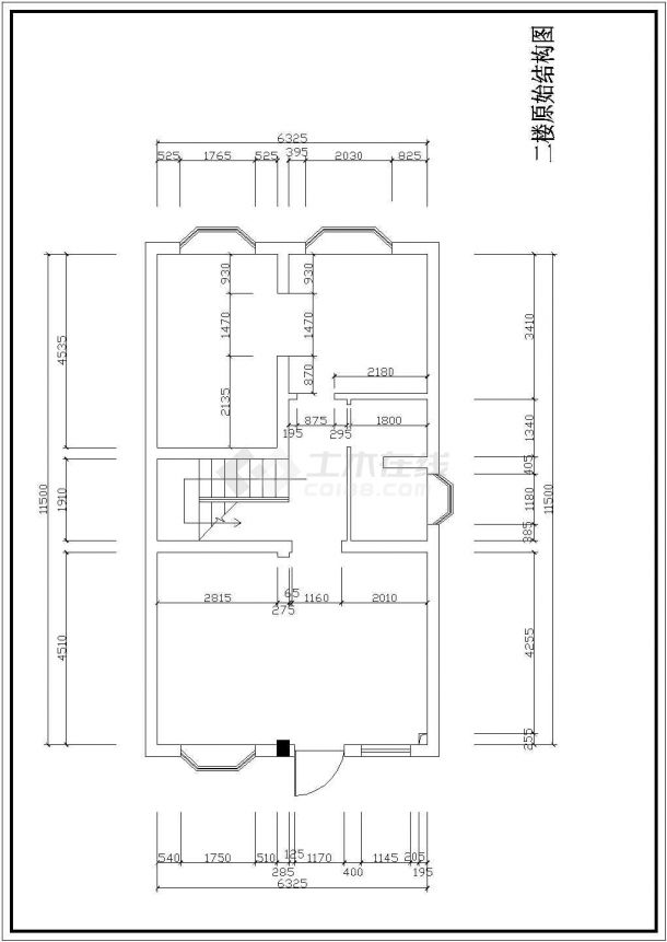 三层小型别墅室内装修设计cad方案图-图二