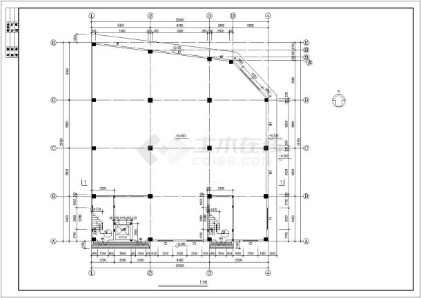 某五层钢筋混凝土框架结构宿舍楼设计cad全套结构施工图（含设计说明，含建筑设计）-图一