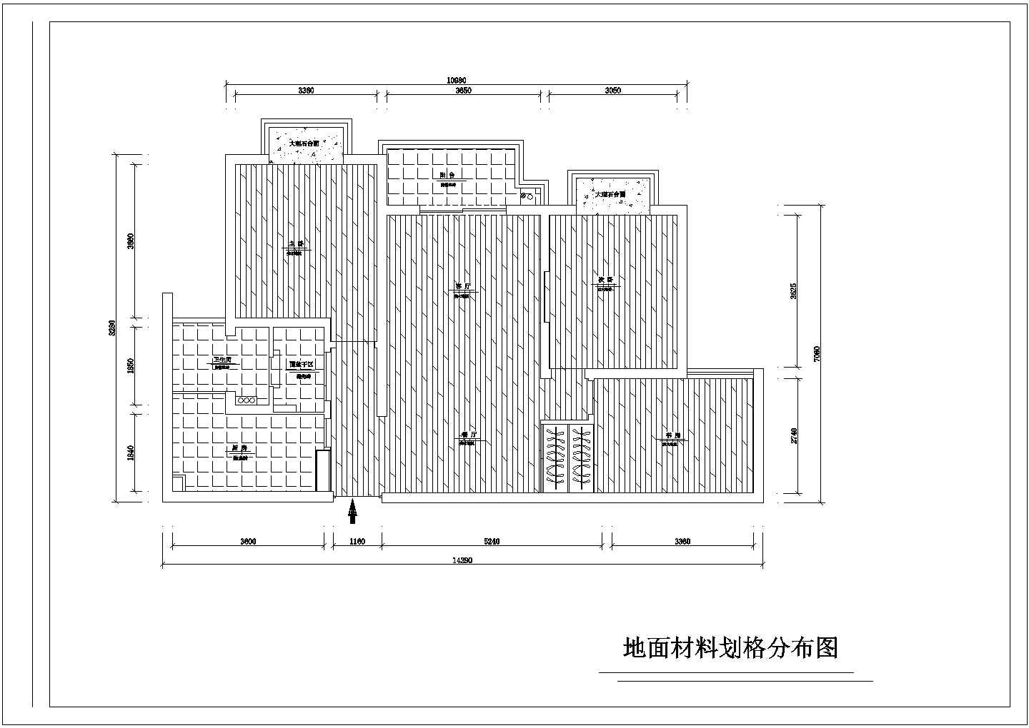 小三居室内装修设计施工图纸