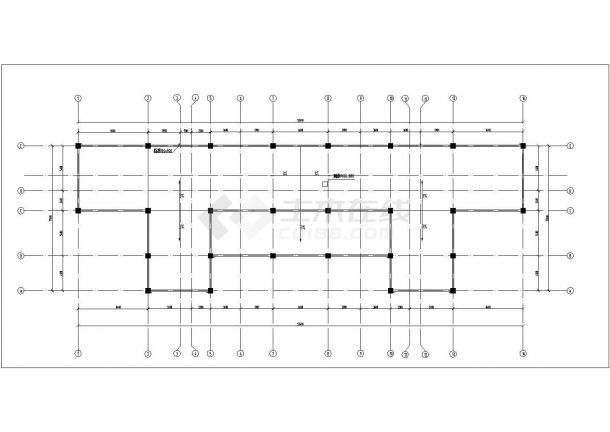 辽阳市某市政单位4460平米6层框架结构办公楼建筑结构设计CAD图纸-图一