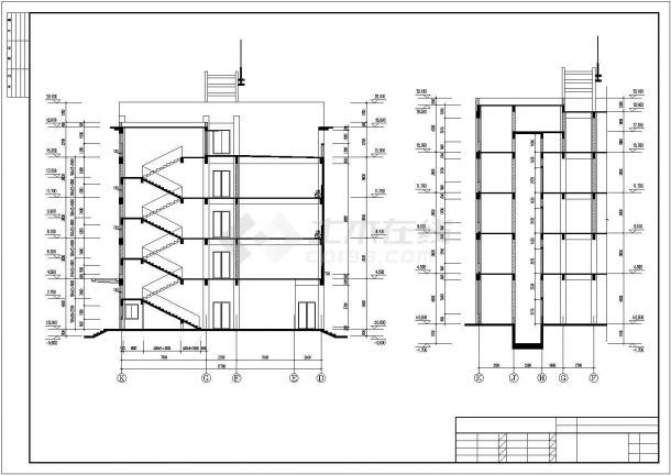 4层局部5层办公楼建筑施工图-图二