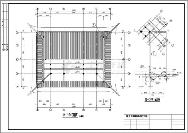 某金华三姑殿大雄宝殿CAD建筑施工图-图二