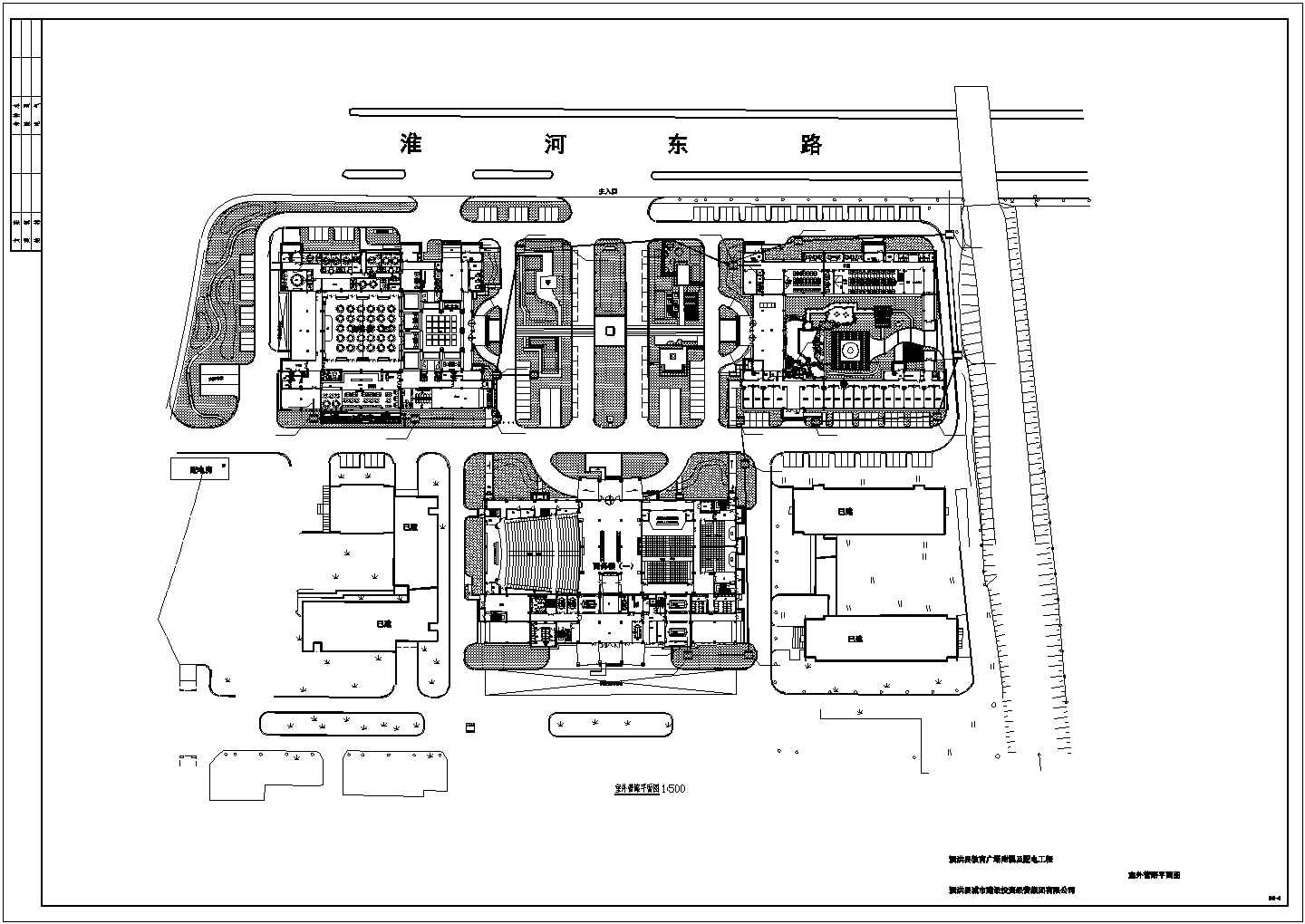 泗洪教育室外广场监控和管路图电气图设计