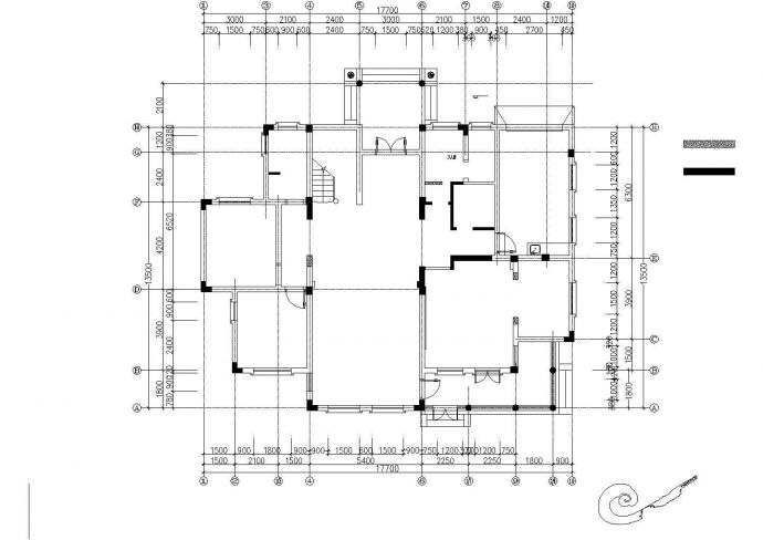 某大型整套欧式别墅设计CAD图纸_图1
