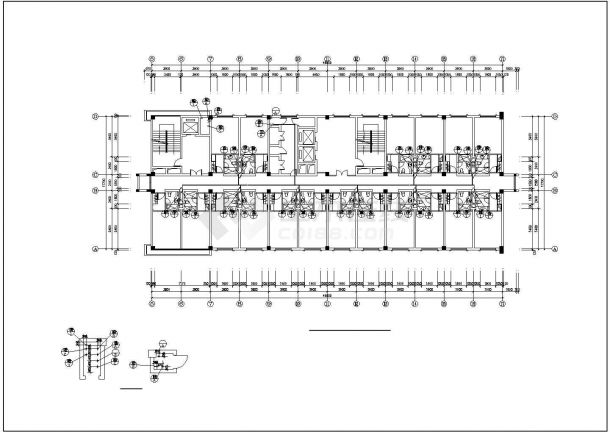 宁波市某商业街17层框架结构星级酒店平面给排水系统设计CAD图纸-图一