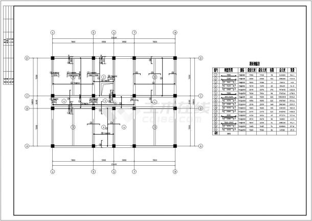 合肥市某商业街9500平米8层框架结构商务酒店结构设计CAD图纸-图一