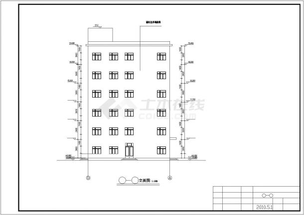 常德市某度假区5000平米6层框架结构连锁酒店建筑设计CAD图纸-图二