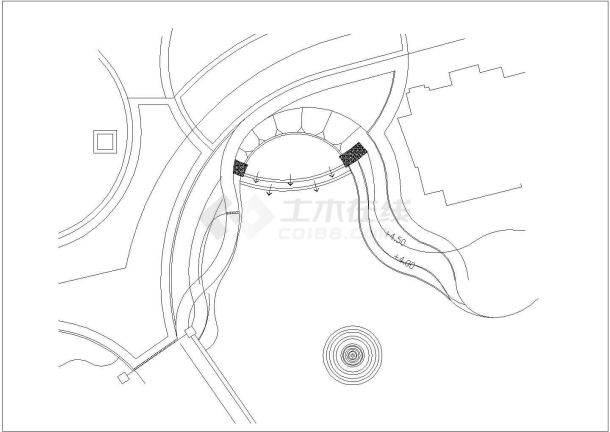 某休闲广场跌水设计cad施工详图-图一