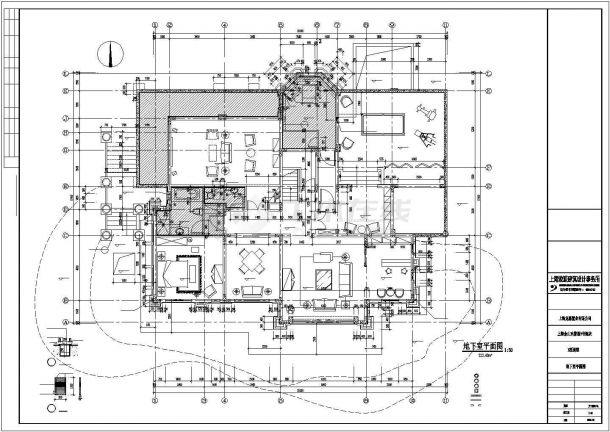 上海某豪华别墅施工设计CAD图纸（含效果图）-图二