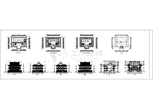 某经典古建筑CAD结构设计施工图-图一