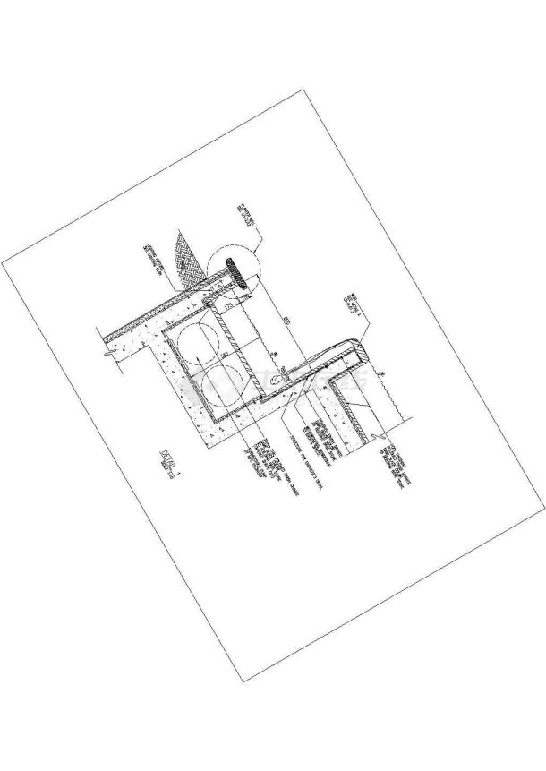 某城市休闲广场跌水池设计cad施工详图（甲级院设计）-图一