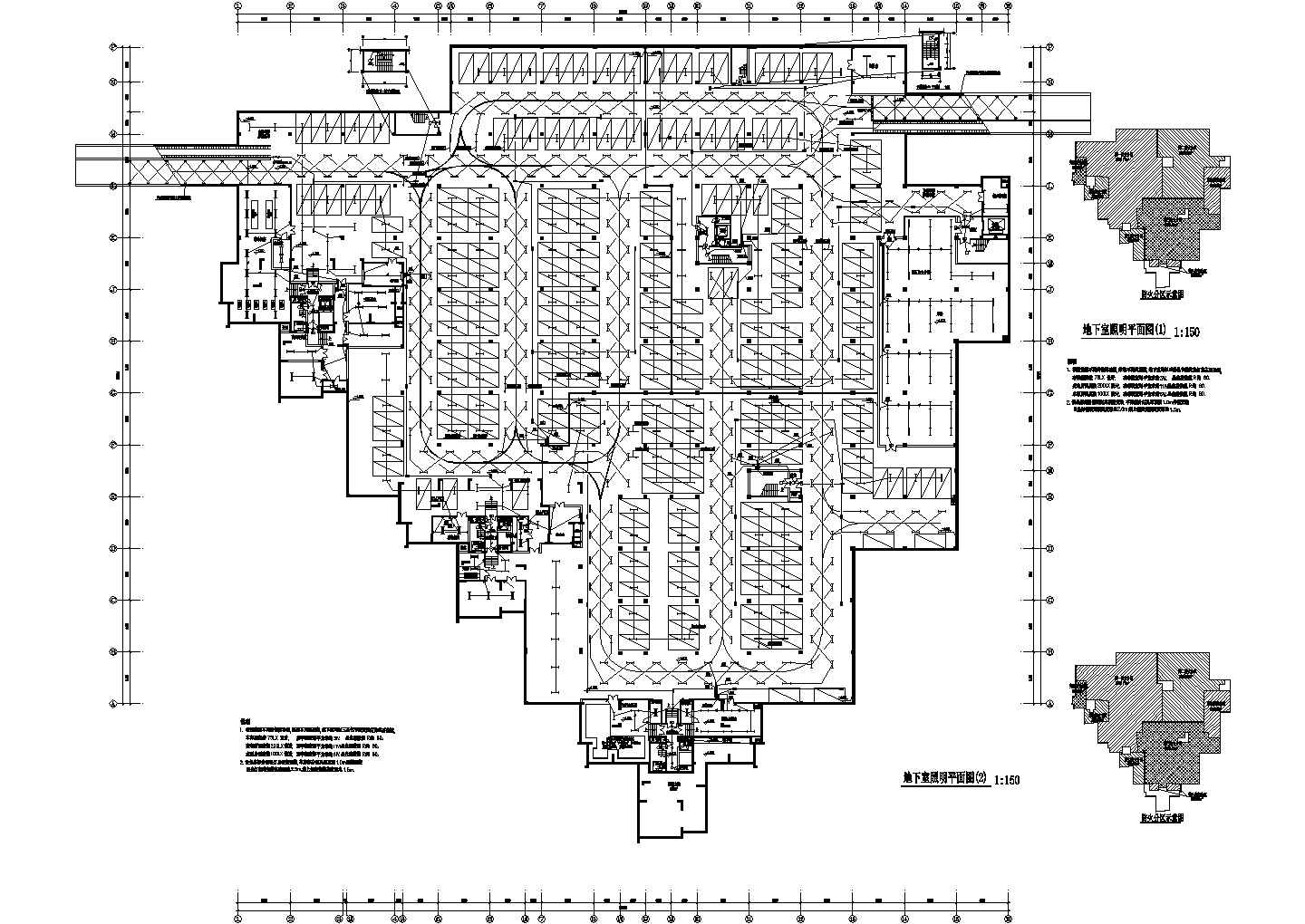 某地商场购物中心全套电气cad设计施工图纸(含制冷机房配电系统图)